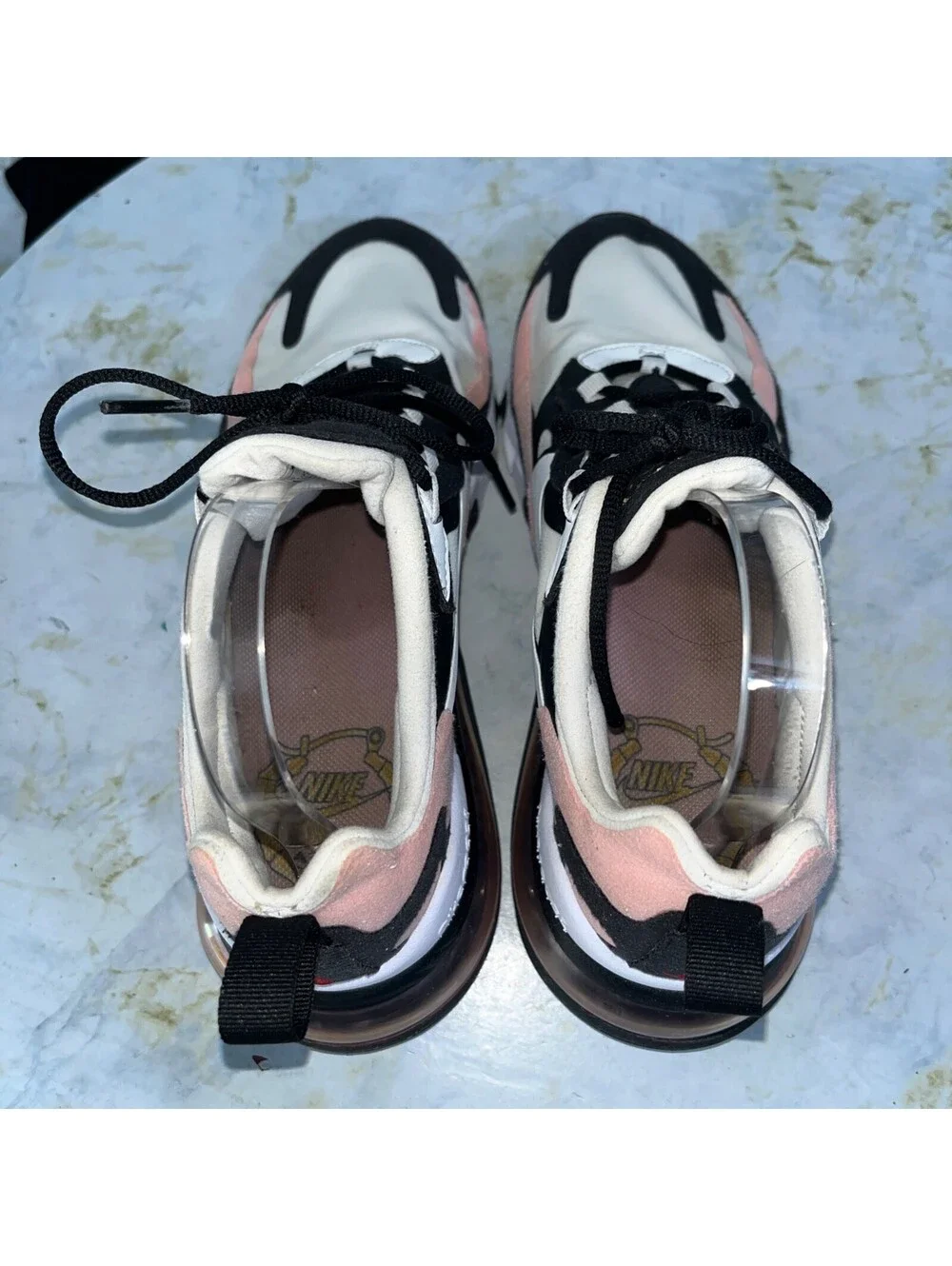 Nike Air Max 270 React Womens Size 9.5 Shoes White Pink Athletic Trainer Sneaker